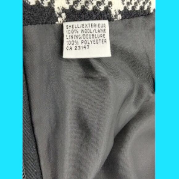 Fall Winter Timeless Black & White Plaid Window Pane Size 12 Talbot's Wool Skirt - Picture 8 of 14